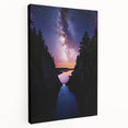 Stretched canvas artwork showcasing a breathtaking landscape with majestic cliffs under a bright blue sky, perfect for enhancing modern home décor.