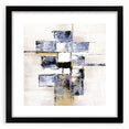 Modern Bedroom Wall Art – Abstract Framed Canvas Print in Blue