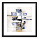 Modern Bedroom Wall Art – Abstract Framed Canvas Print in Blue