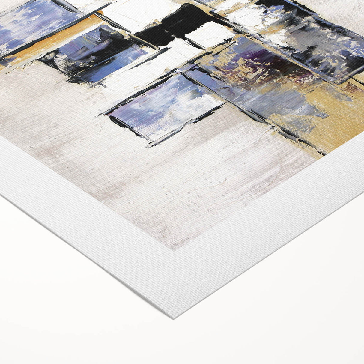 Modern Bedroom Wall Art – Abstract Framed Canvas Print in Blue