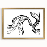 Dining Room Wall Art - Abstract Black and White Flow Design
