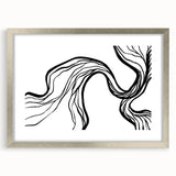 Dining Room Wall Art - Abstract Black and White Flow Design