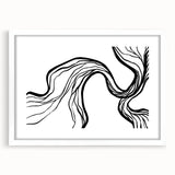 Dining Room Wall Art - Abstract Black and White Flow Design