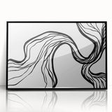 Dining Room Wall Art - Abstract Black and White Flow Design