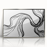 Dining Room Wall Art - Abstract Black and White Flow Design