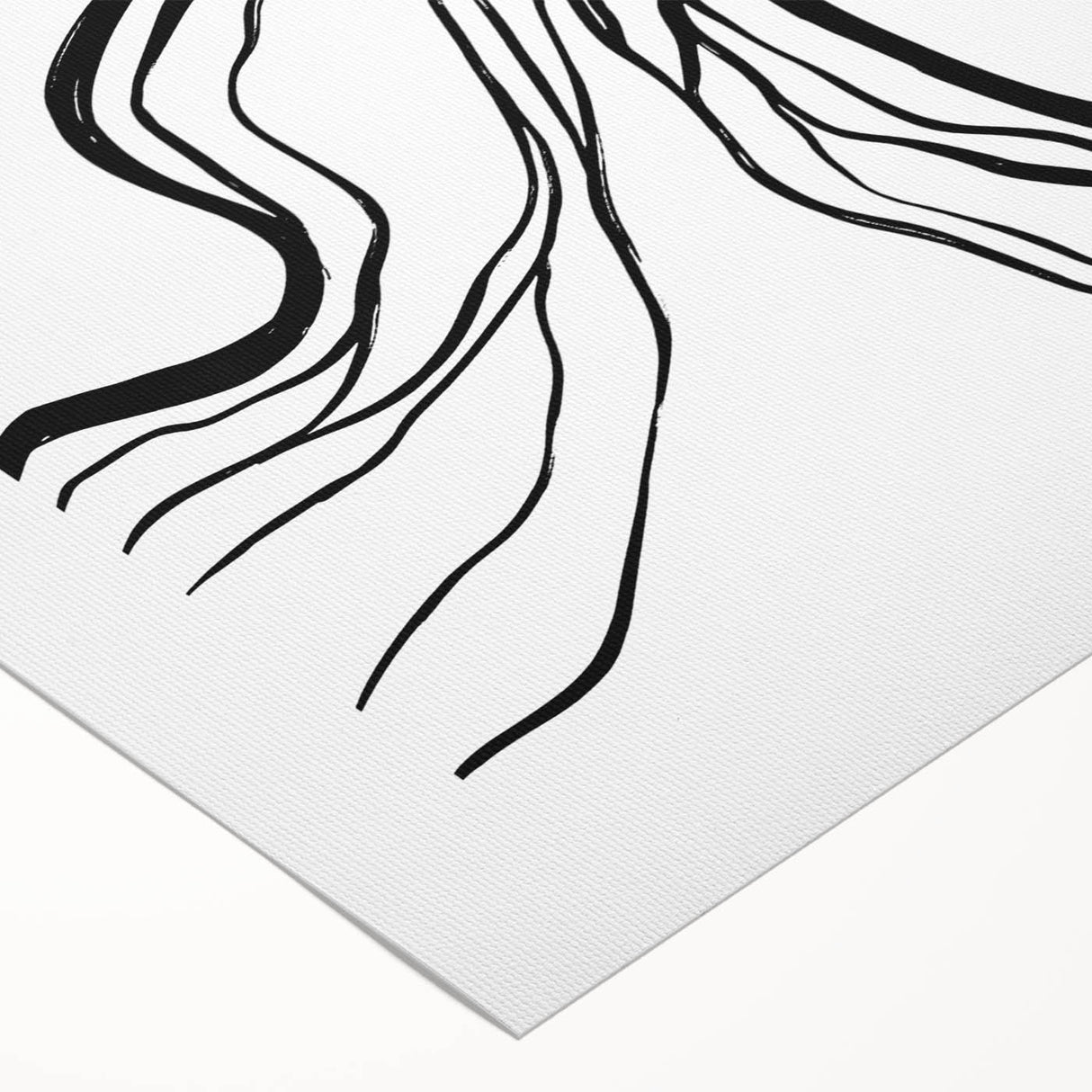 Dining Room Wall Art - Abstract Black and White Flow Design