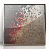 Abstract Mosaic Living Room Wall Art – Modern Framed Canvas