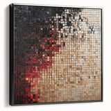 Abstract Mosaic Living Room Wall Art – Modern Framed Canvas