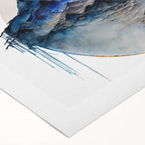 Elegant Office Wall Art - Gold & Blue Mountain Corporate Print