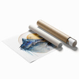 Elegant Office Wall Art - Gold & Blue Mountain Corporate Print