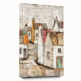 Abstract architectural wall art piece made of acrylic glass, showcasing a side view with vibrant colors and geometric patterns, ideal for modern home decor.