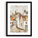 Abstract architecture wall art framed in black, showcasing geometric patterns and lines, perfect for modern decor. Ideal for enhancing contemporary interiors.