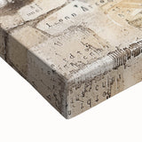 Close-up of a stretched canvas showcasing an abstract architecture design in vibrant colors, emphasizing geometric shapes and modern aesthetics, ideal for contemporary home decor.