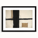 Abstract geometric frame in matte black, showcasing a modern design ideal for contemporary decor. The frame's sleek lines and sophisticated finish enhance any artwork displayed within, making it a stylish accent piece for living spaces or galleries.