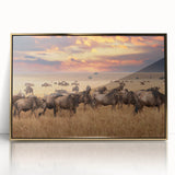 Framed acrylic artwork featuring a vibrant animal design with gold accents, set against a sleek white background, perfect for modern home decor.