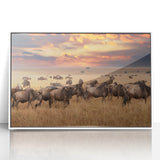 Framed acrylic artwork featuring a vibrant animal design in shades of blue and green, set against a sleek white frame, perfect for modern decor. Ideal for animal lovers and art enthusiasts seeking colorful home accents.