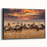 Framed canvas artwork depicting a monochromatic animal design in black, showcasing intricate details and textures, ideal for modern home decor.