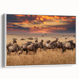Framed canvas artwork showcasing a vibrant animal design in a white frame, viewed from the side, perfect for adding a touch of nature-inspired decor to any space.