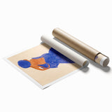 Colorful Art Deco Wall Art - Seated Woman in Blue Jacket Illustration