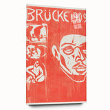 Bold Expressionist Poster - Red and White Brücke 1909 Canvas Print