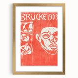 Bold Expressionist Poster - Red and White Brücke 1909 Canvas Print