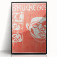 Bold Expressionist Poster - Red and White Brücke 1909 Canvas Print