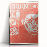 Bold Expressionist Poster - Red and White Brücke 1909 Canvas Print