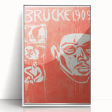 Bold Expressionist Poster - Red and White Brücke 1909 Canvas Print