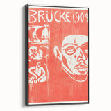 Bold Expressionist Poster - Red and White Brücke 1909 Canvas Print