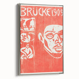 Bold Expressionist Poster - Red and White Brücke 1909 Canvas Print