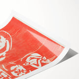 Bold Expressionist Poster - Red and White Brücke 1909 Canvas Print