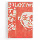 Bold Expressionist Poster - Red and White Brücke 1909 Canvas Print