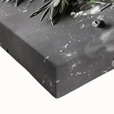 Black and white large art canvas featuring a close-up of various food dishes, suitable for bedroom wall decor.