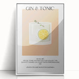 Art deco poster featuring stylized food and drinks in bold monochrome on white acrylic, ideal for modern kitchen decor.