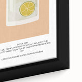 Extra large black wall art featuring colorful, textured depictions of food and drinks on a framed canvas.
