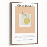 Framed canvas featuring a vintage poster of a black and gold landscape painting, ideal for bedroom wall art.