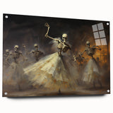 Halloween Canvas Art - Skeleton Ballerinas in a Gothic Dance