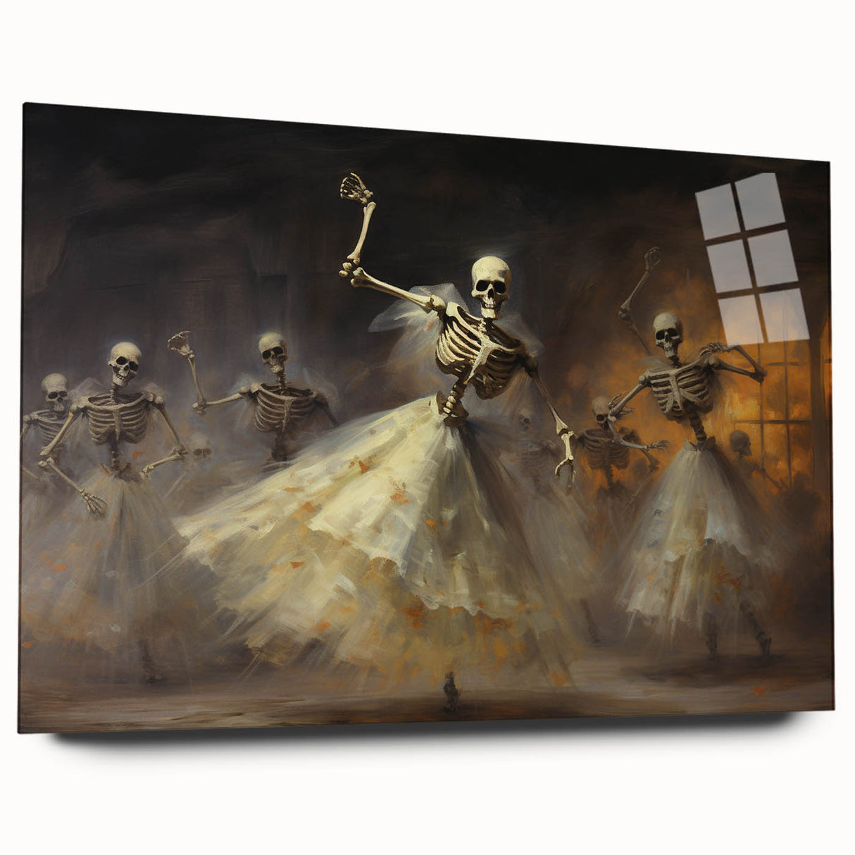 Halloween Canvas Art - Skeleton Ballerinas in a Gothic Dance