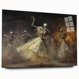 Halloween Canvas Art - Skeleton Ballerinas in a Gothic Dance