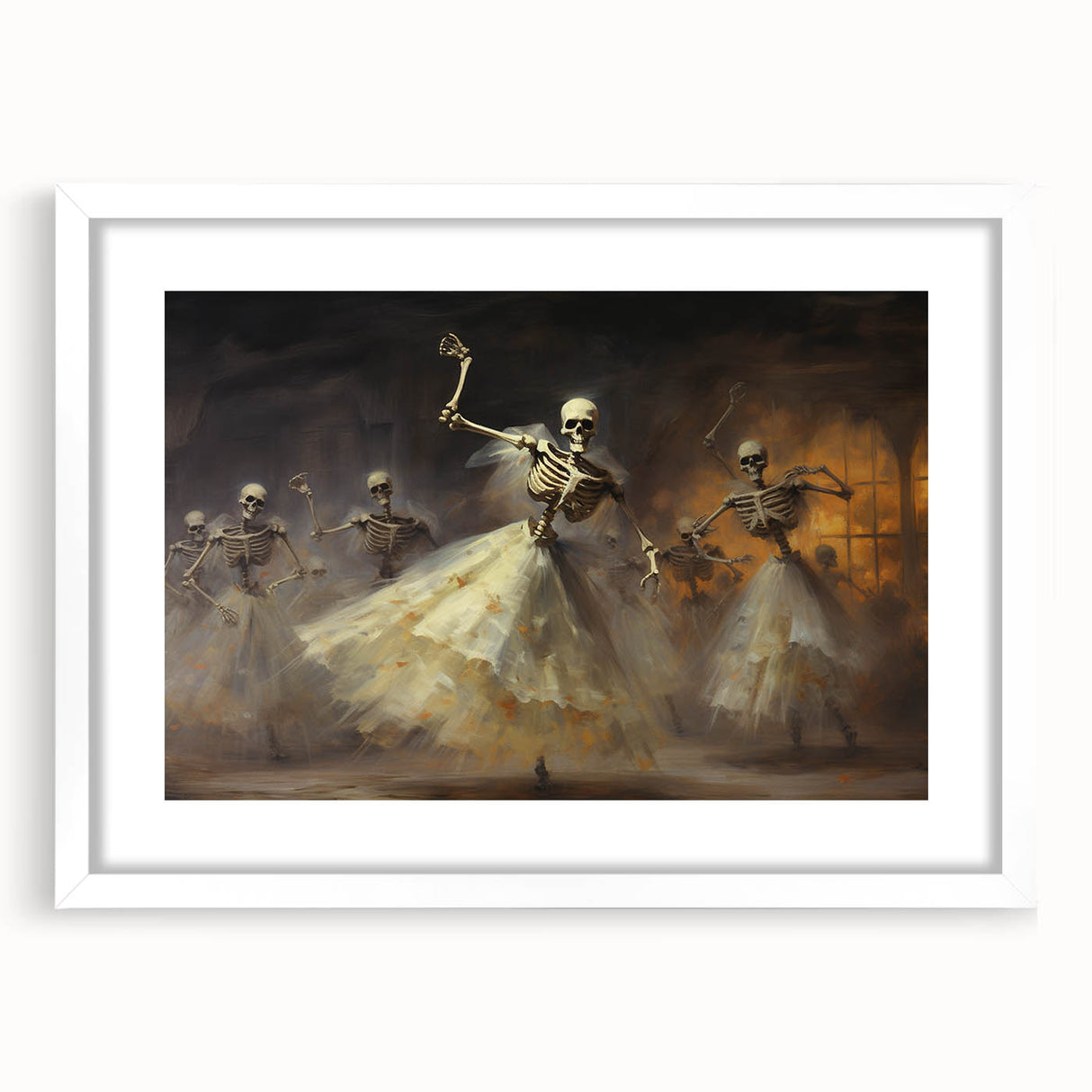 Halloween Canvas Art - Skeleton Ballerinas in a Gothic Dance