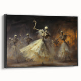 Halloween Canvas Art - Skeleton Ballerinas in a Gothic Dance