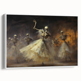 Halloween Canvas Art - Skeleton Ballerinas in a Gothic Dance