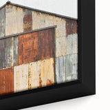 Close-up of a landscape barn-themed framed canvas showcasing vibrant colors and intricate details, highlighting rustic charm and artistic craftsmanship for home decor.