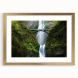 Gold landscape bridge frame with mat, showcasing an elegant front view design perfect for home decor. Ideal for highlighting nature-inspired artwork or photographs.