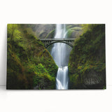 Landscape canvas artwork depicting a serene bridge scene, showcasing vibrant colors and intricate details, perfect for enhancing home decor with nature-inspired aesthetics.