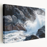 Stretched canvas artwork depicting a scenic landscape of majestic canyons with rich earth tones and intricate details, ideal for home decor and art enthusiasts.