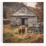 Landscape wall art canvas depicting a serene countryside scene with vibrant green fields and a clear blue sky, perfect for home decor and nature enthusiasts.