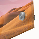 Close-up of a vibrant acrylic landscape artwork showcasing a serene countryside scene with lush greenery and a clear blue sky, perfect for home decor.