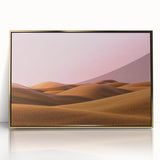 Framed acrylic artwork showcasing a serene countryside landscape with golden accents, ideal for home decor, adding elegance and warmth to any room.