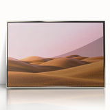 Framed acrylic landscape art depicting a serene countryside scene, featuring lush green fields and a clear blue sky, designed to enhance home decor.